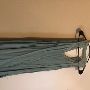 Light blue lacy neck dress